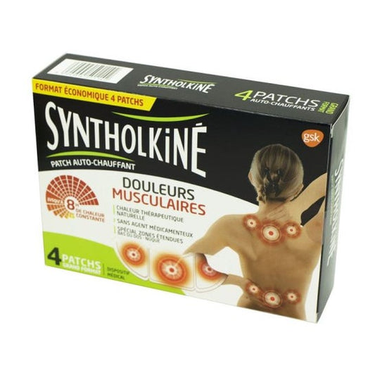Parche de Calefacción Syntholkine de 4 Especiales para la Parte Baja de la Espalda