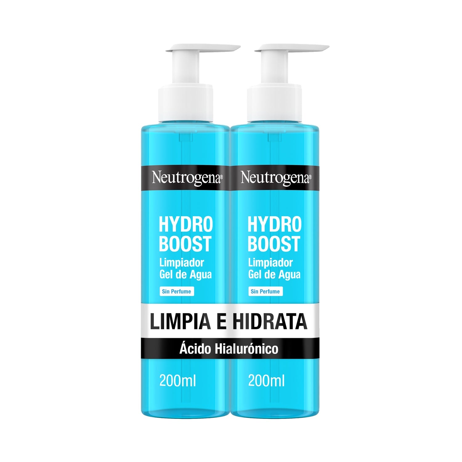Neutrogena Hydro Boost Limpiador Gel de Agua sin Perfume 2x200ml