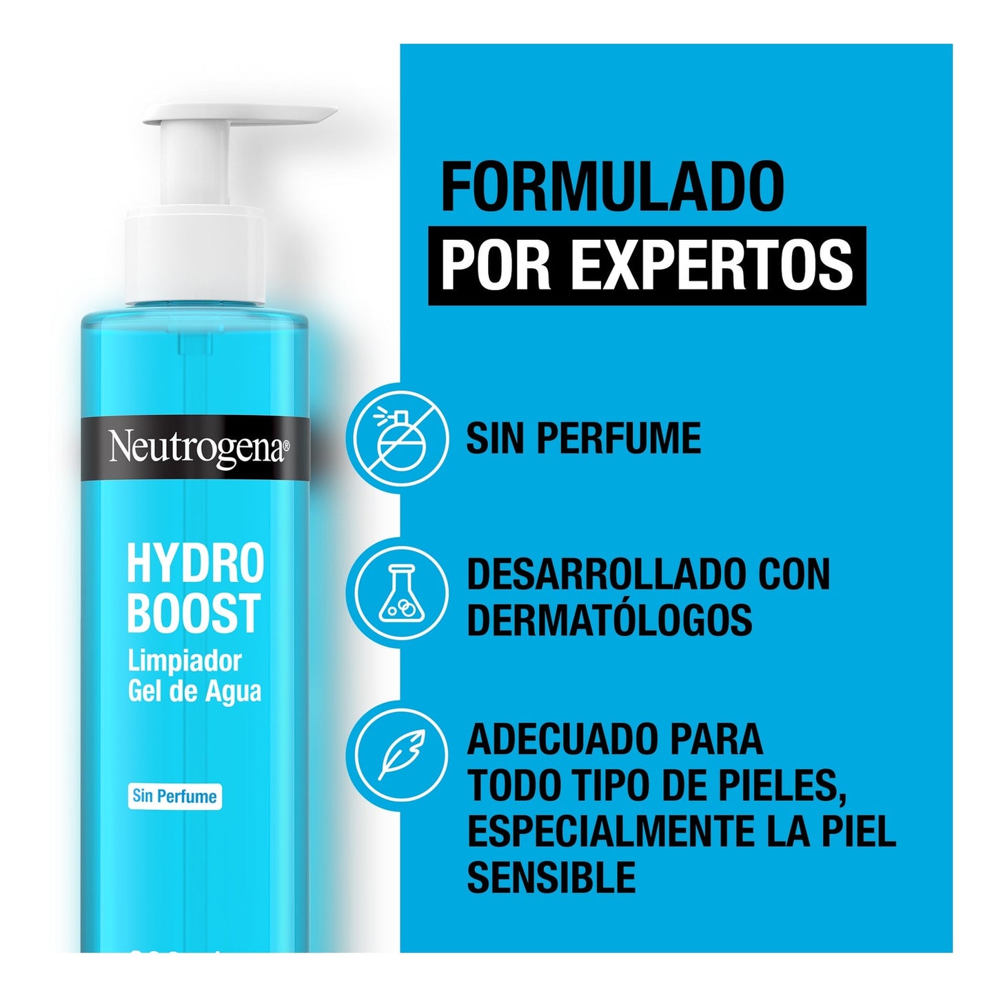Neutrogena Hydro Boost Limpiador Gel de Agua sin Perfume 2x200ml