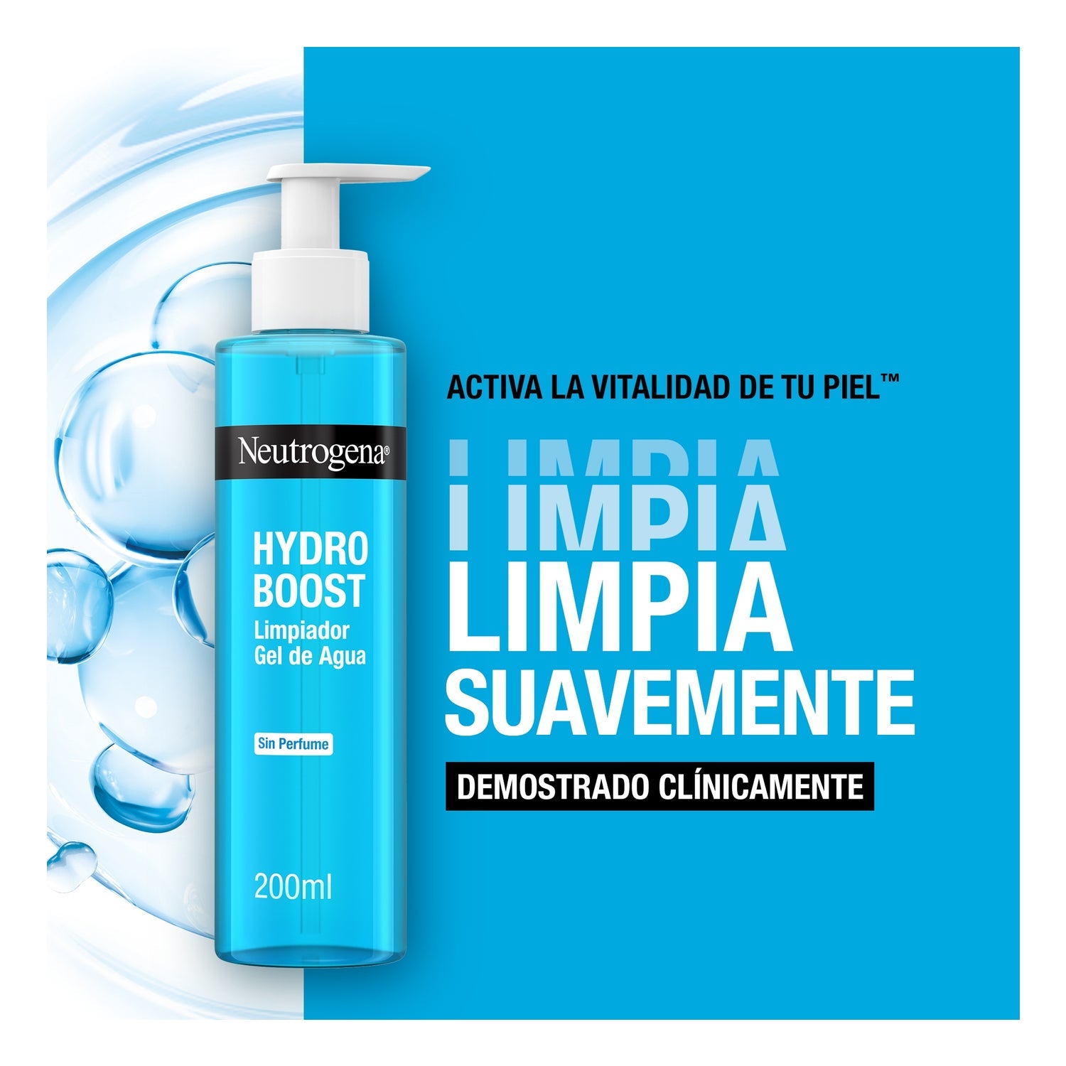 Neutrogena Hydro Boost Limpiador Gel de Agua sin Perfume 2x200ml