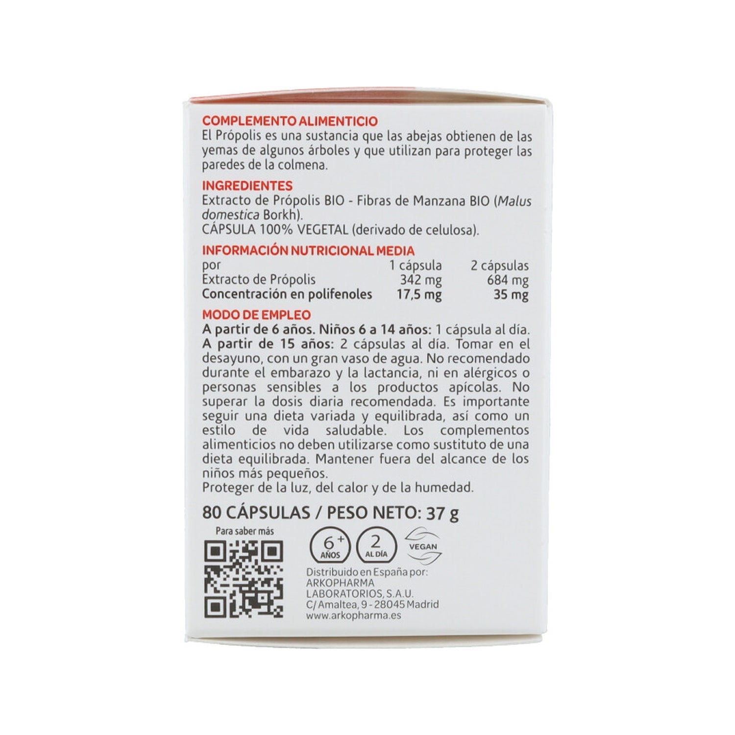 Arkopharma Arkocápsulas Própolis BIO 80caps