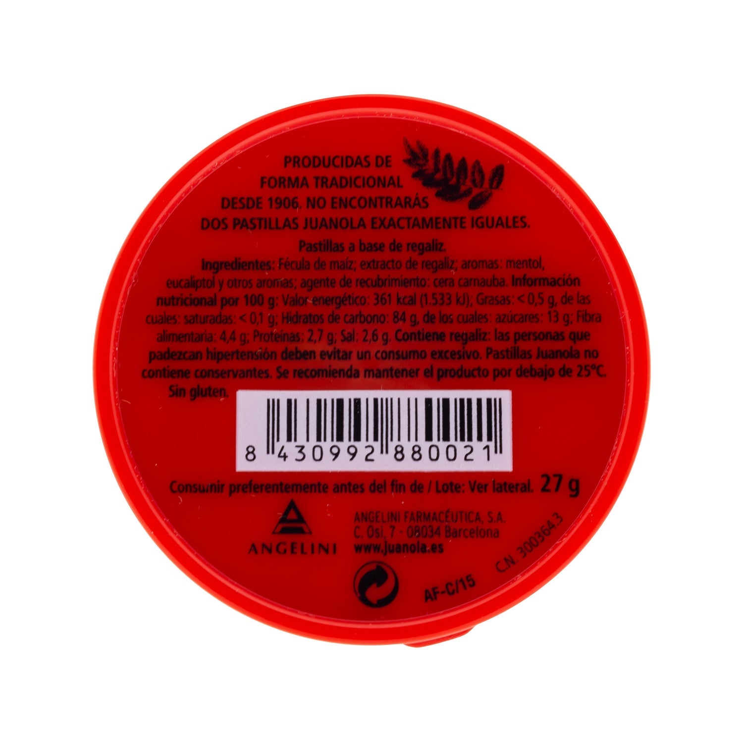 Juanola® pastillas regaliz 27g