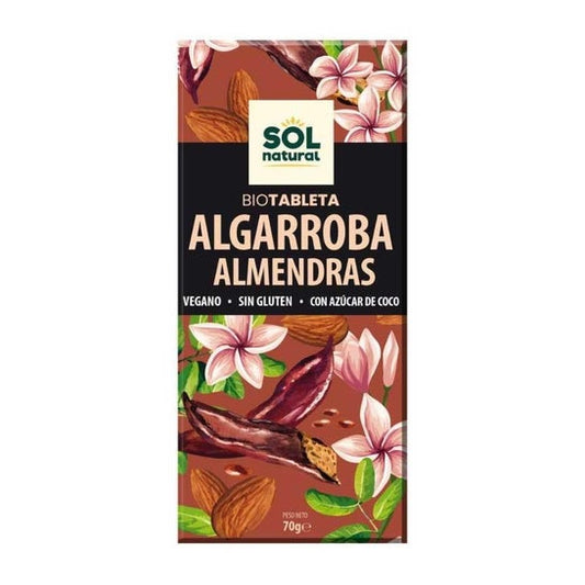 Sol Natural Tableta de Algarroba Almendras Bio 70 g