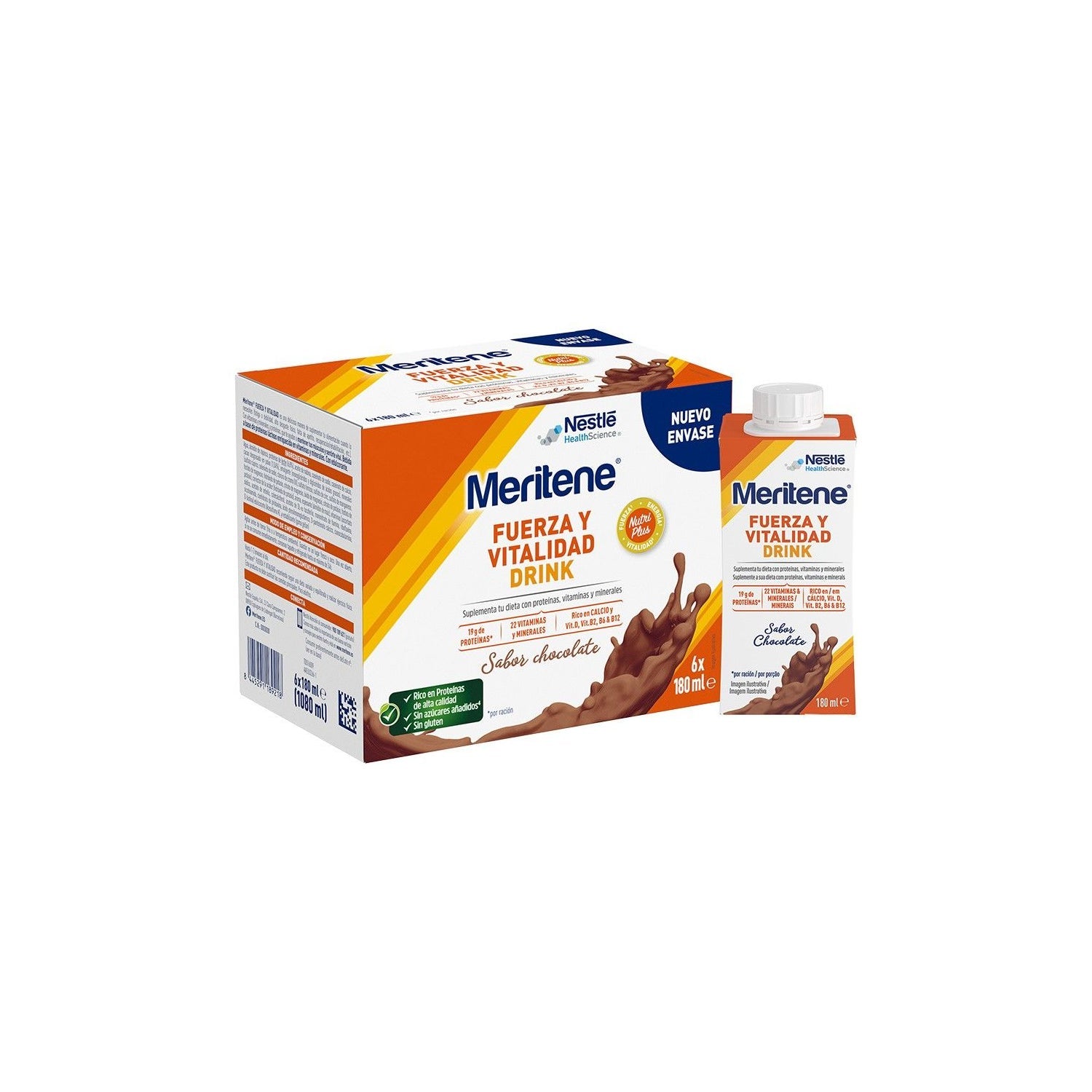 Meritene Fuerza y Vitalidad Drink Chocolate 6x180 ml