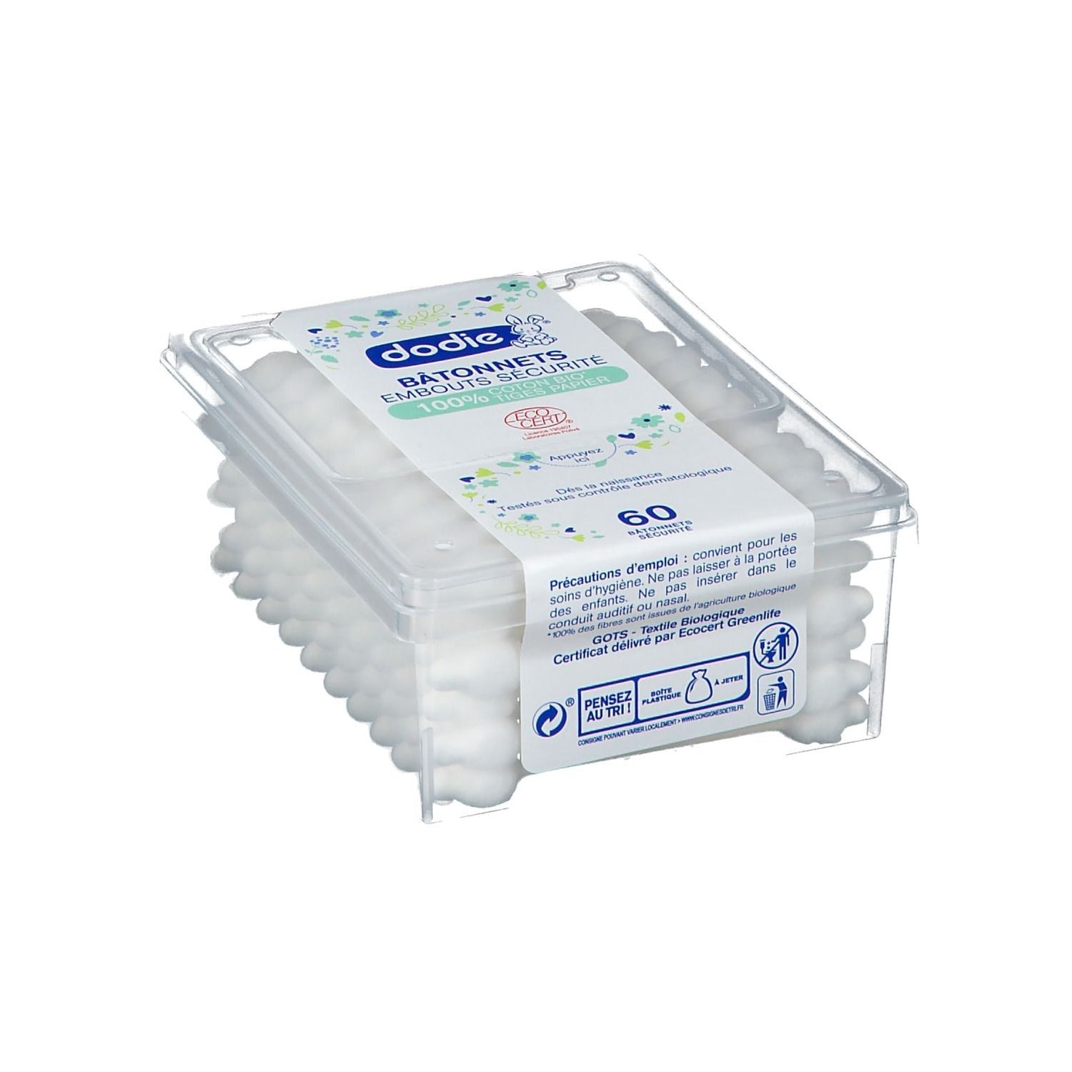 Dodie Bastoncillos Seguridad Bio 60uds