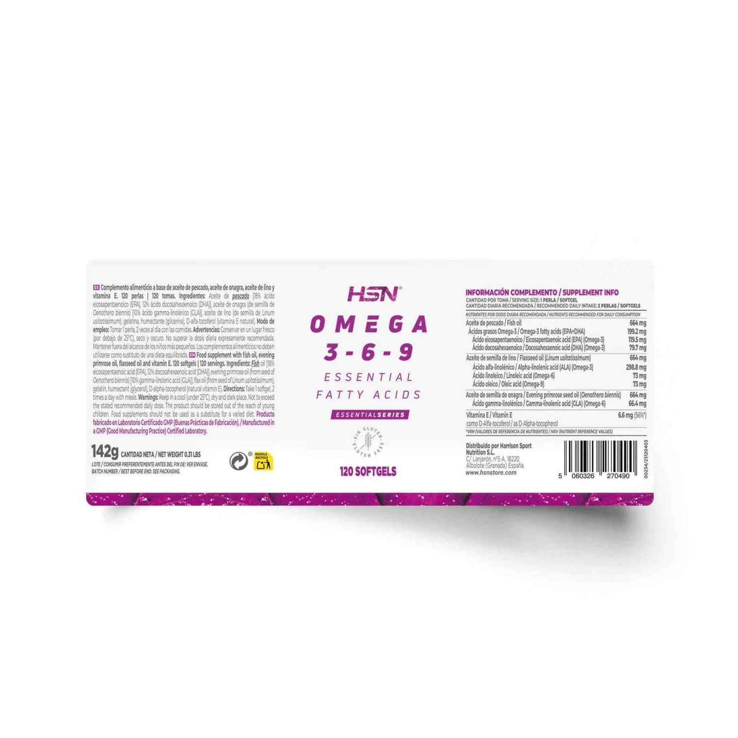HSN Omega 3-6-9 1000mg 120 perlas