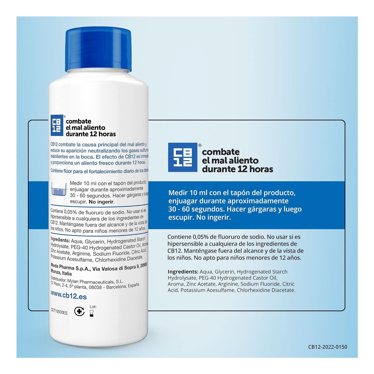 CB12 Enjuague Bucal para Mal Aliento Menta 500 ml