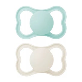 Mam Supreme Pack Chupetes Silicona +6m Neutro y Azul 2uds