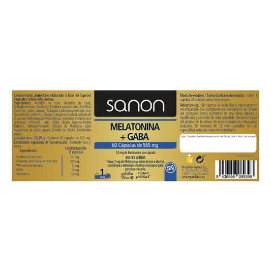 Sanon Melatonina + Gaba 60caps