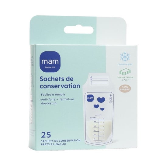 Mam Sobres Conservación Leche Materna 180ml 25 uds