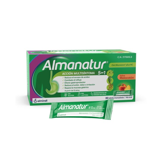 Almanatur Acción Multisíntoma 5 en 1 20 sticks monodosis melocotón