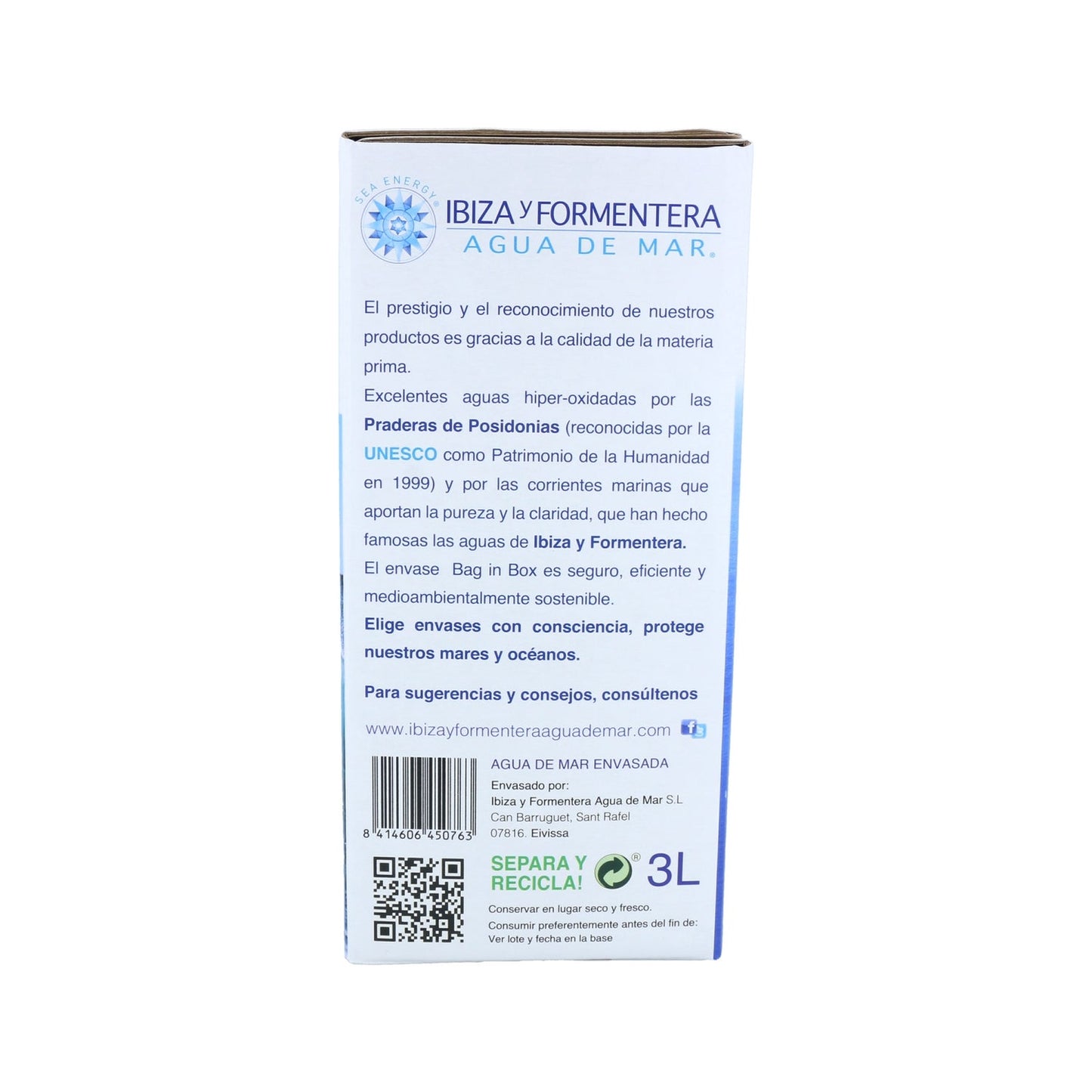 Ibiza y Formentera Agua de Mar Microfiltrada 3L