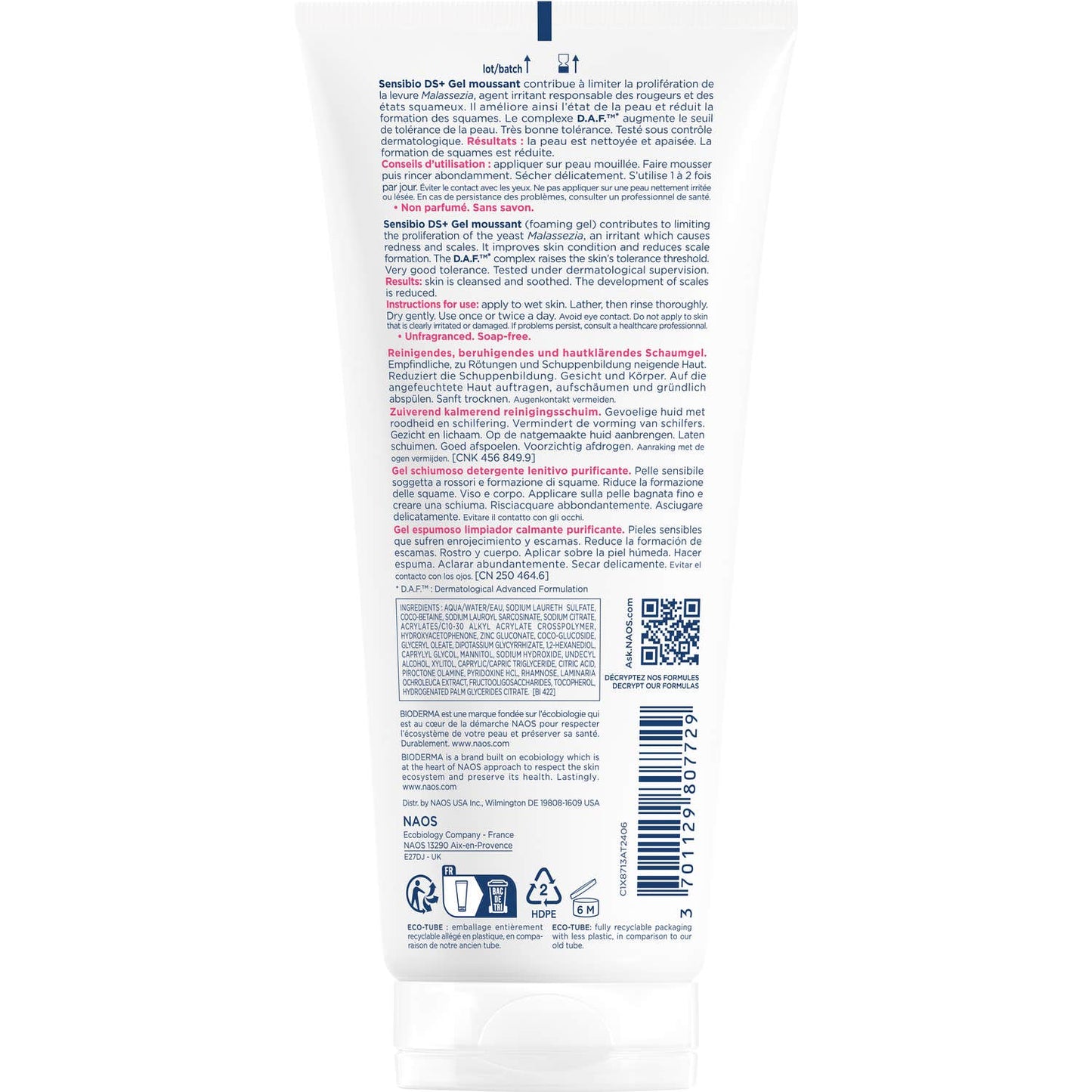 Bioderma Sensibio DS+ Gel Limpiador 200ml