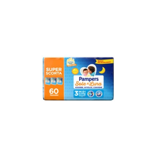 Pampers Sol y Luna Pañales Midi T3 4-9kg 60uds