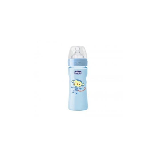 Chicco Biberón Wellbeing Popfriends Silicona +2 M 250 ml