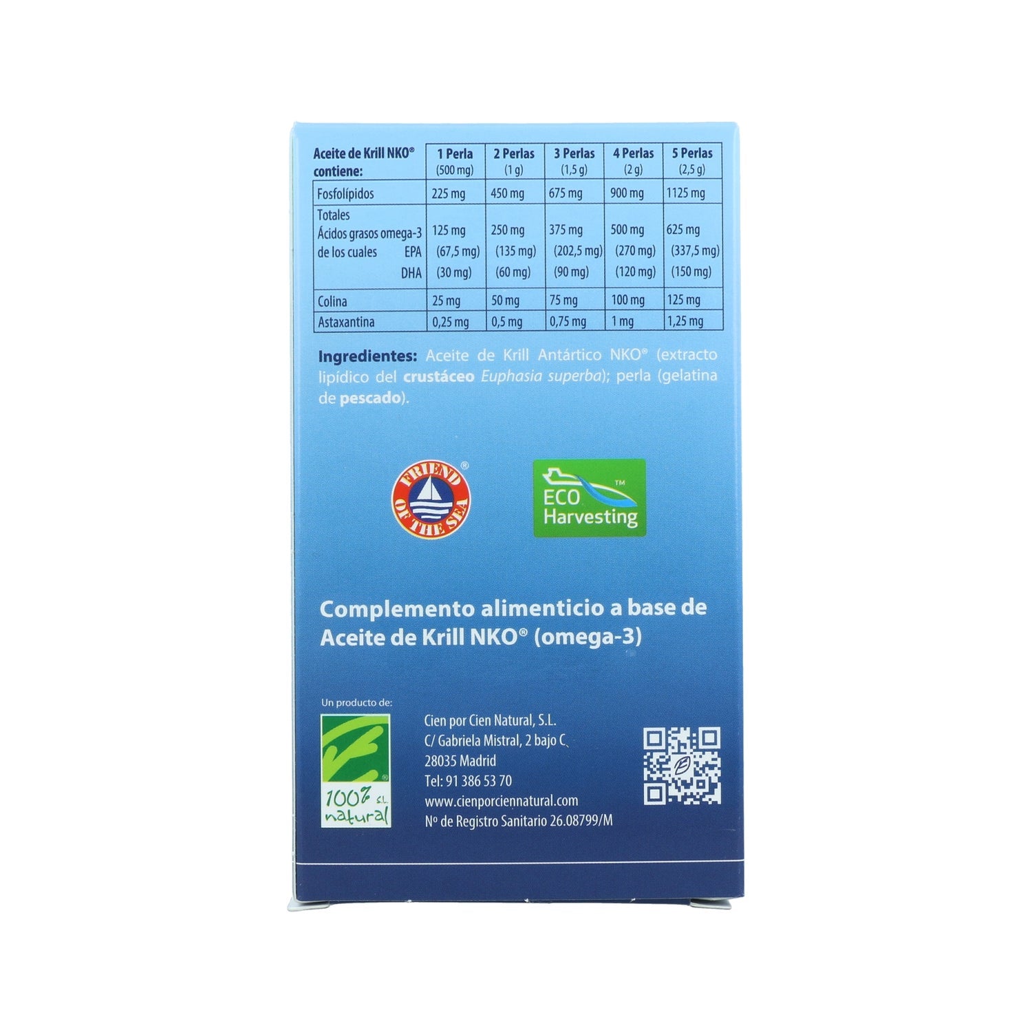 100% Natural Aceite De Krill Nko 40 cápsulas de 500mg