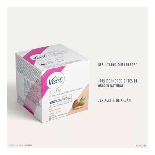 Veet Pure Kit Cera Depilatoria de Azúcar Cuerpo y Rostro