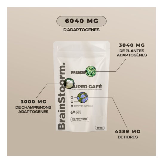 Mush N Go Café Adaptógeno Brainstoorm Sabor Café 180 g