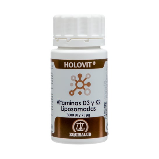 Equisalud Holovit Vitaminas D3 y K2 Lipos 3000 Ui y 75 Mcg 50 caps