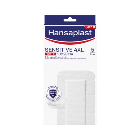 Hansaplast Med+ Sensitive 4 XL Apósito 10x20 cm 5 uds