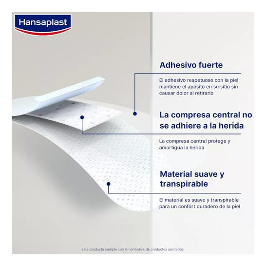 Hansaplast Med+ Sensitive 4 XL Apósito 10x20 cm 5 uds