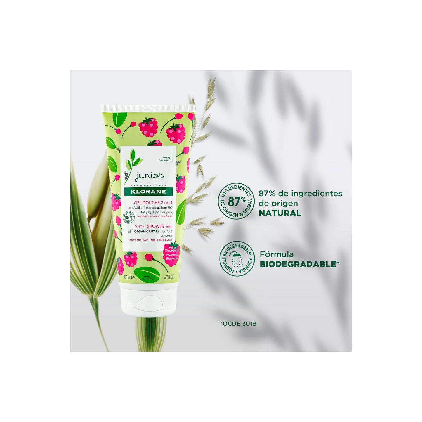 Klorane Gel de Ducha Frambuesa 200ml