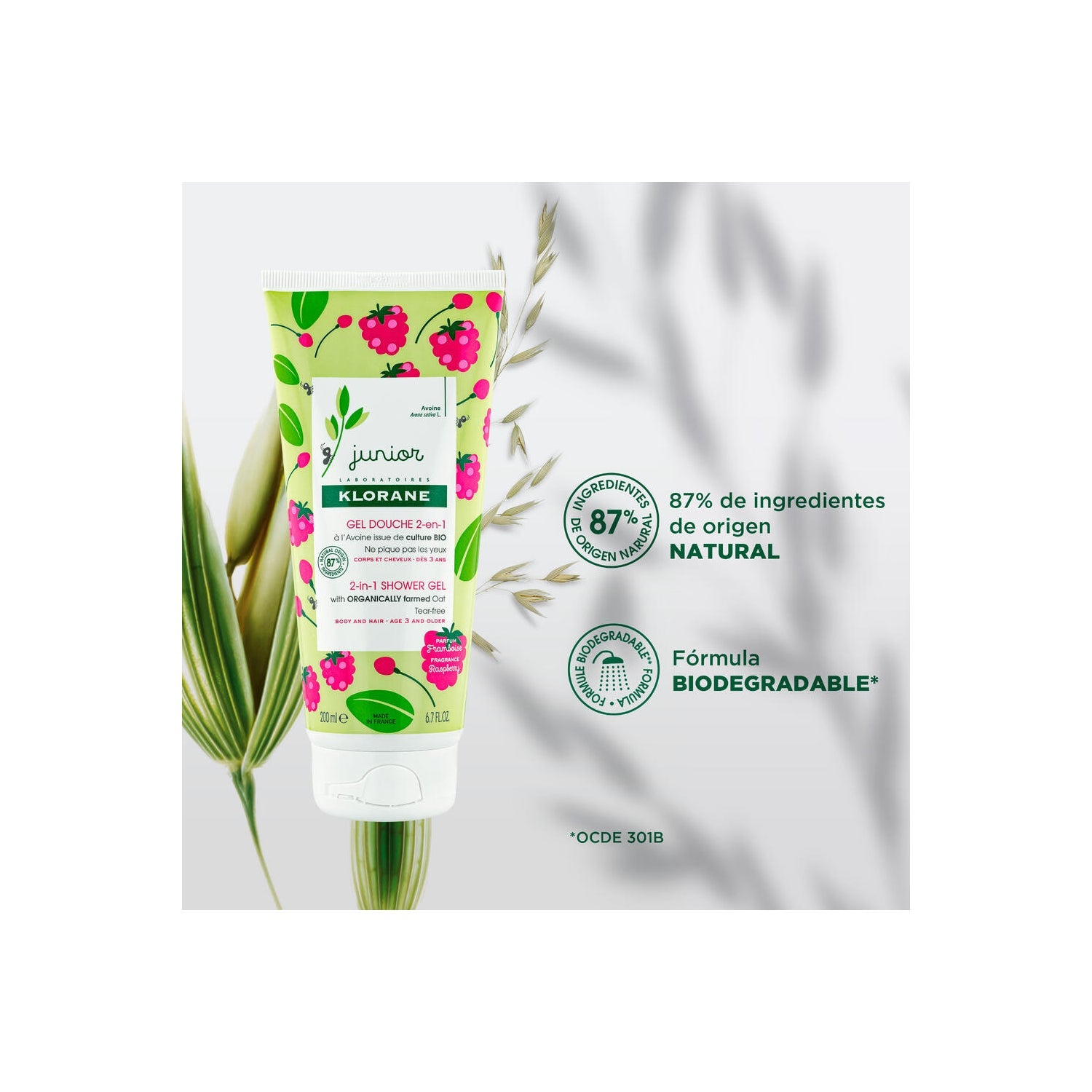 Klorane Gel de Ducha Frambuesa 200ml