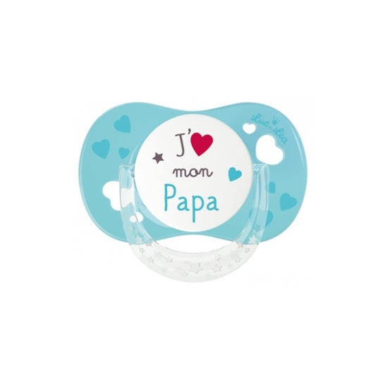 Luc et Lea Chupete Silicona J'Aime Mon Papa +6 Meses 1ud