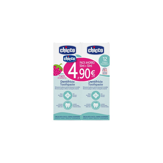 Chicco Pasta de Dientes 12m+ Fresa 2x50ml