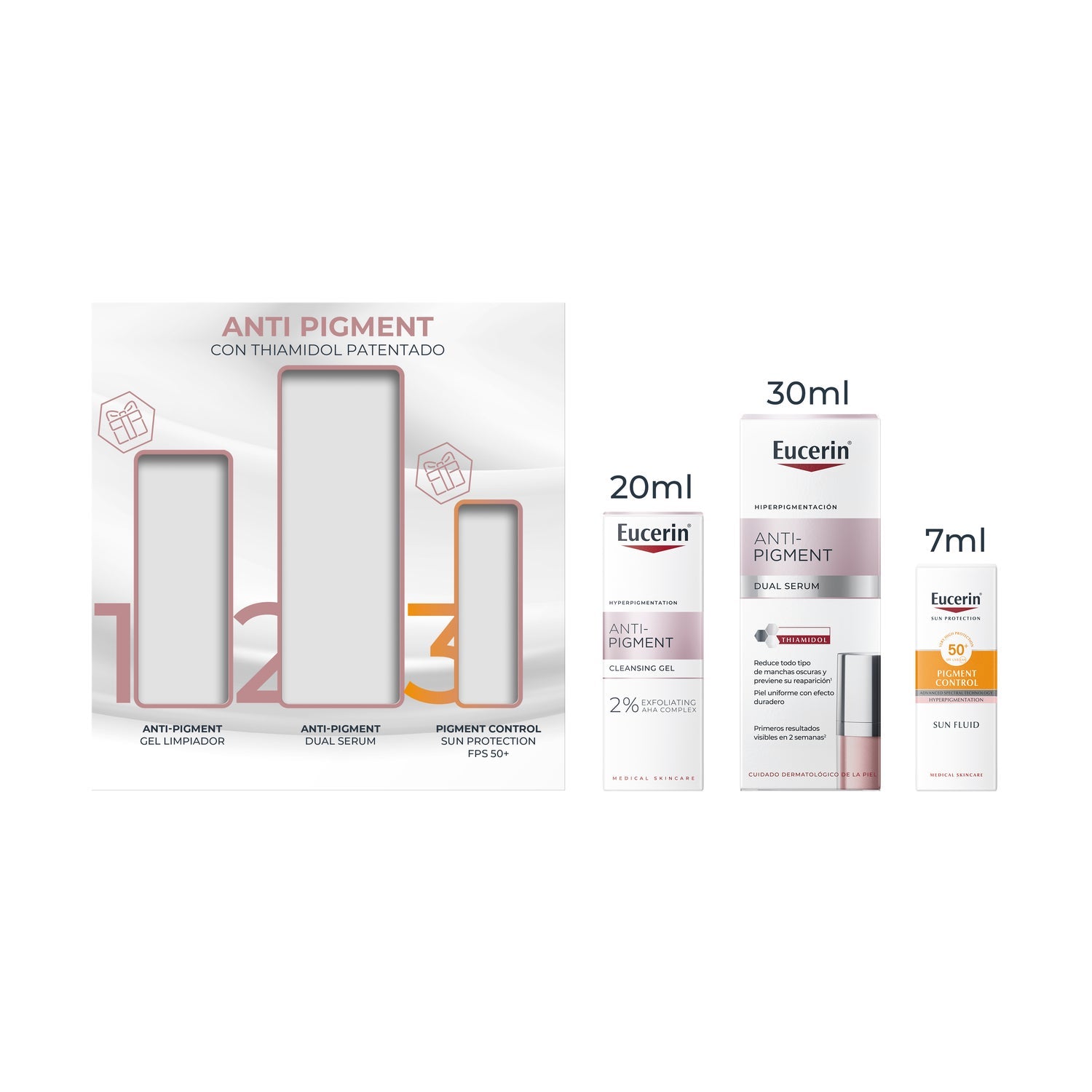 Eucerin Anti-Pigment Dual Sérum + Gel Limpiador 20 ml + Solar 7ml