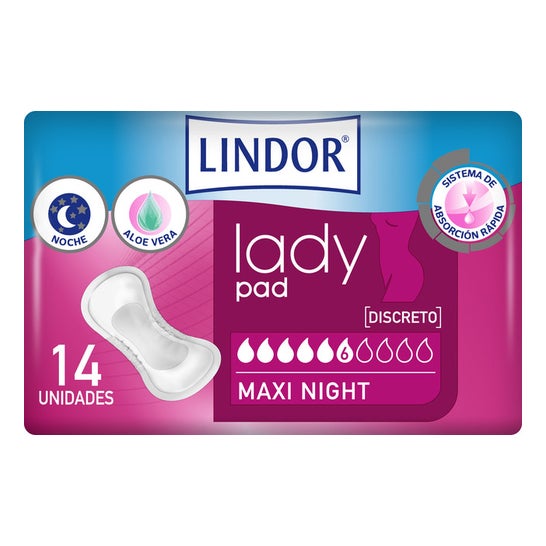 Lindor Lady Pad Compresas Maxi Night 14uds