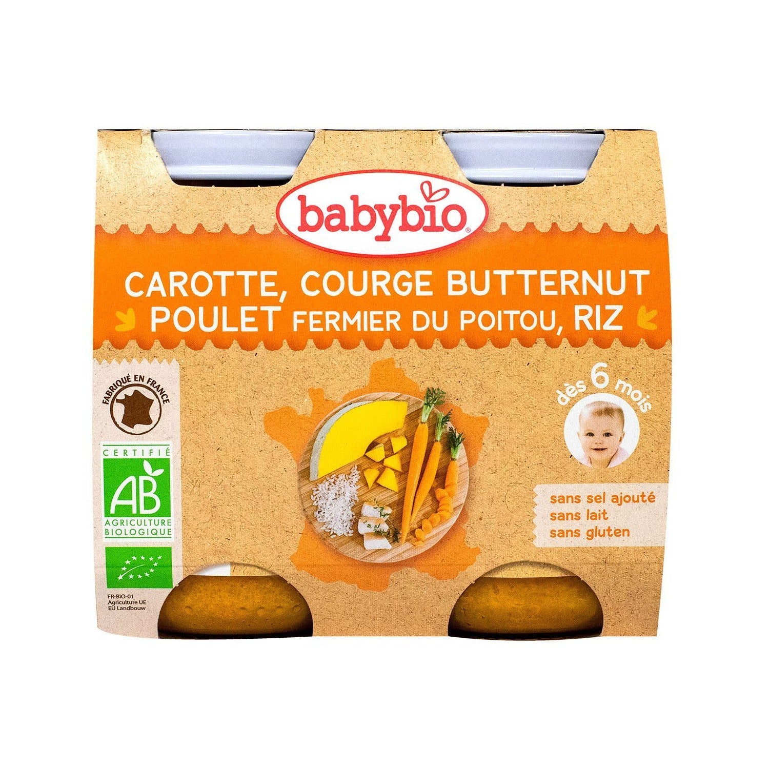 Menú Babybio Pierna/Pollo/Arroz 2X200g