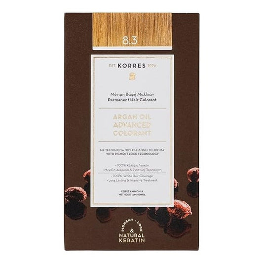 Korres Coloration Permanente Huile D'Argan Blond Clair Doré 8.3