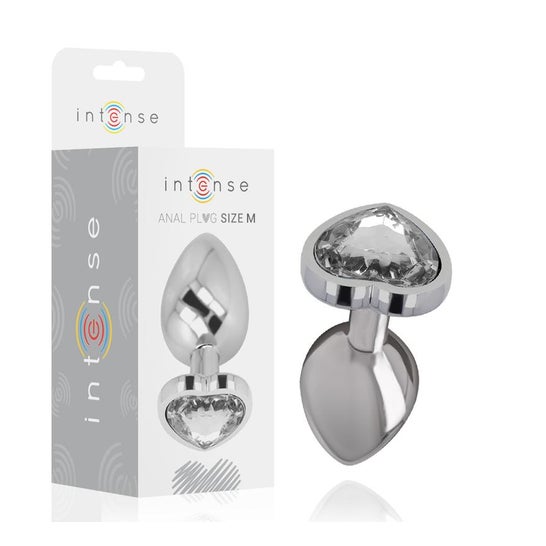 Intense Anal Plug Corazón Cristal Gris Talla M 1ud