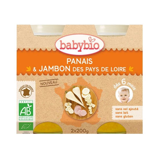 Babybio Menú Diario de 6 Meses Maceta Maceta Jamón 2x200 Gramos