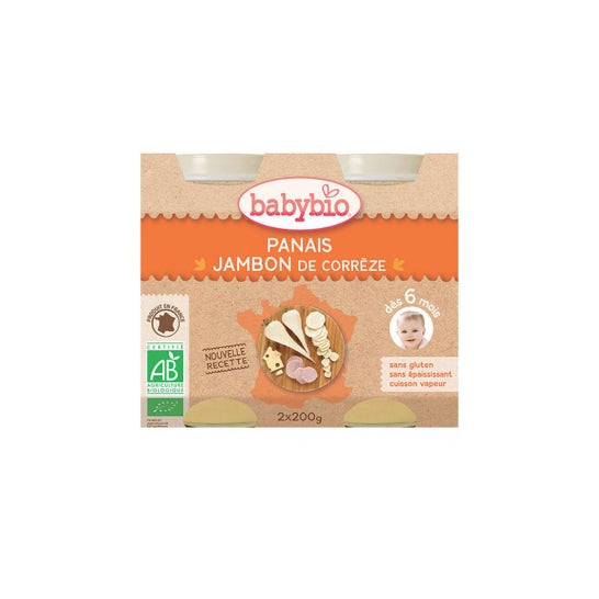 Babybio Menú Diario de 6 Meses Maceta Maceta Jamón 2x200 Gramos