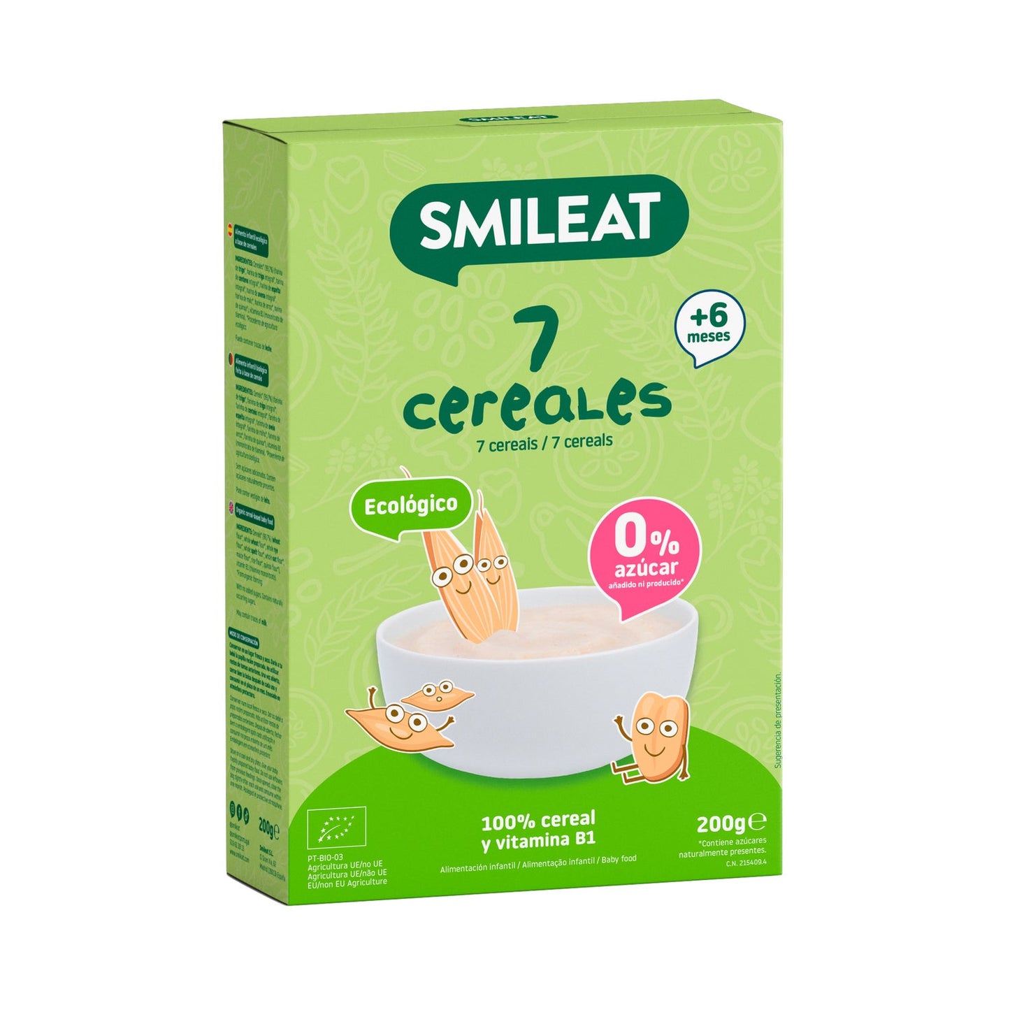Smileat Papilla Ecológica de 7 Cereales 200g
