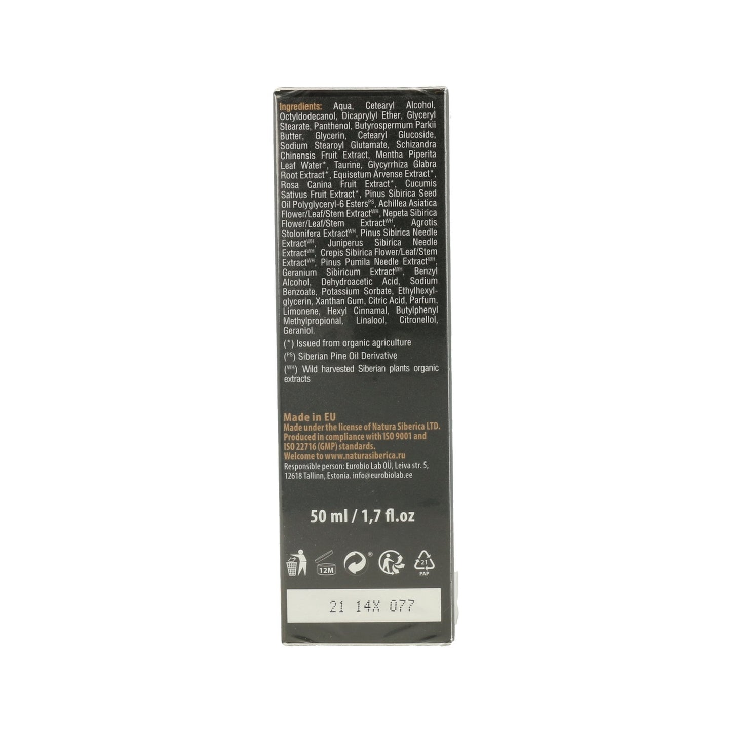 Natura Siberica El Poder Del Lobo crema facial 50ml