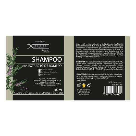 Xensium Nature Champú con Extracto de Romero 500ml