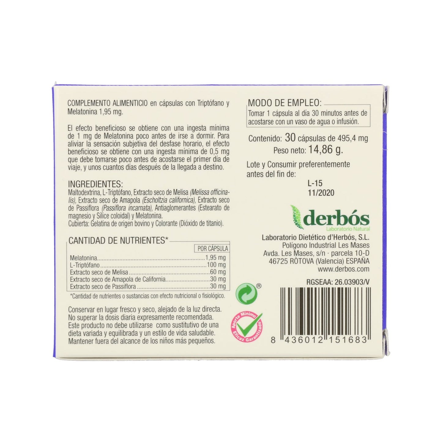 Derbos Obedorm Plus 30cáps