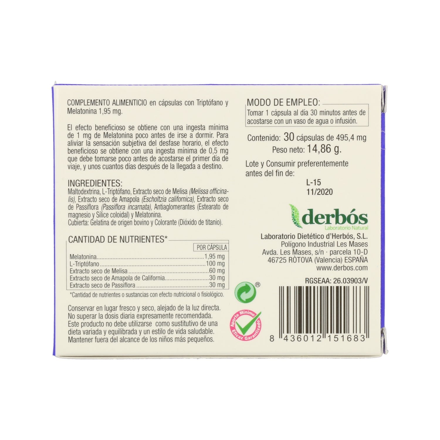 Derbos Obedorm Plus 30cáps