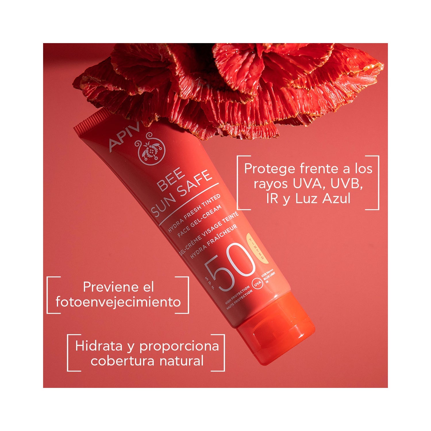 Apivita Bee Sun Safe Hydra Fresh Gel-Crema Facial con Color SPF50 50 ml