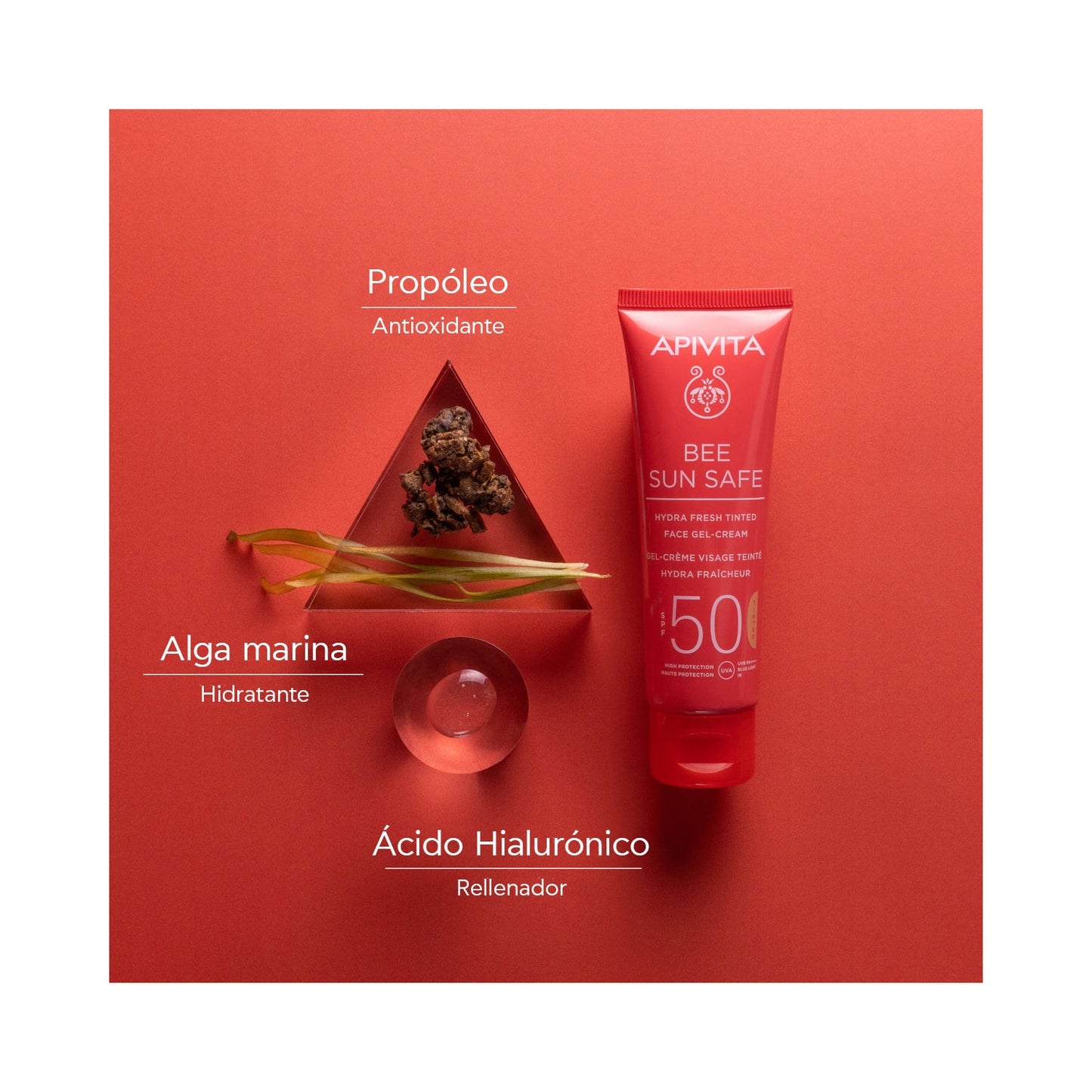 Apivita Bee Sun Safe Hydra Fresh Gel-Crema Facial con Color SPF50 50 ml