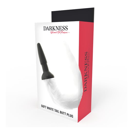 Darkness Bondage Plug Anal Silicona con Cola Blanca 1ud