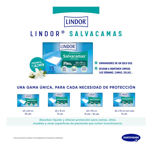 Lindor® salvacamas 60cmx75cm 15uds
