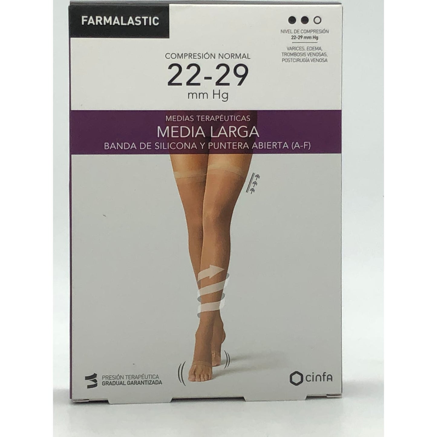 Farmalastic Media Comp Normal Puntera Abierta Camel T- G 1 Par