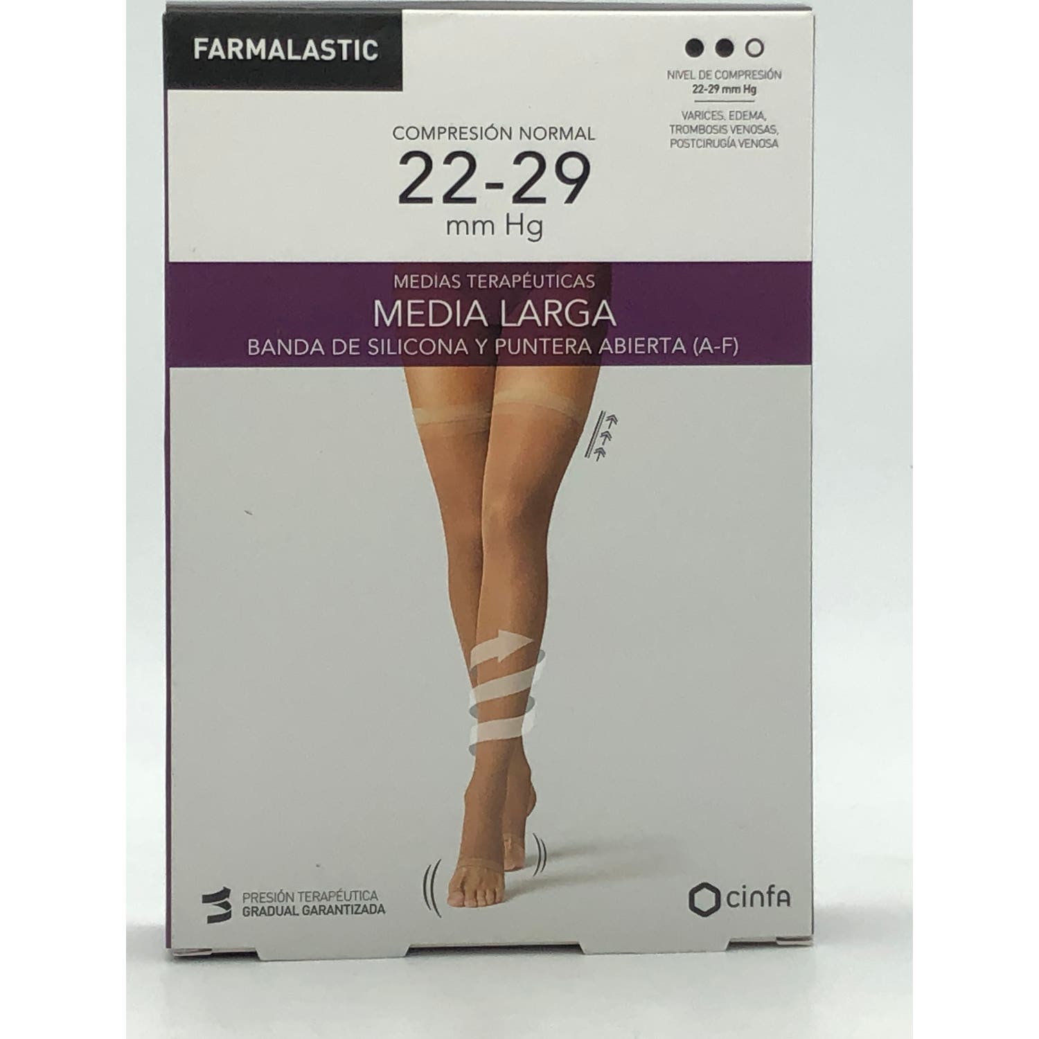 Farmalastic Media Comp Normal Puntera Abierta Camel T- G 1 Par