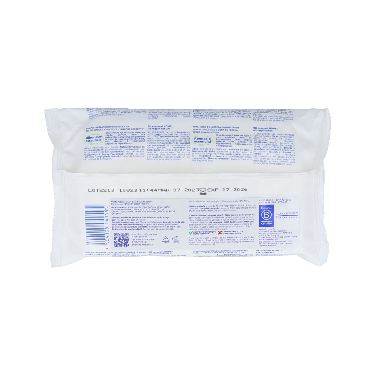 Mustela Toallitas al Agua de Algodón BIO 60uds