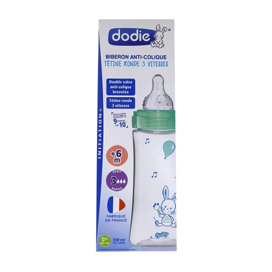 Dodie Biberón Initiation+ +6 M Verde 330 ml