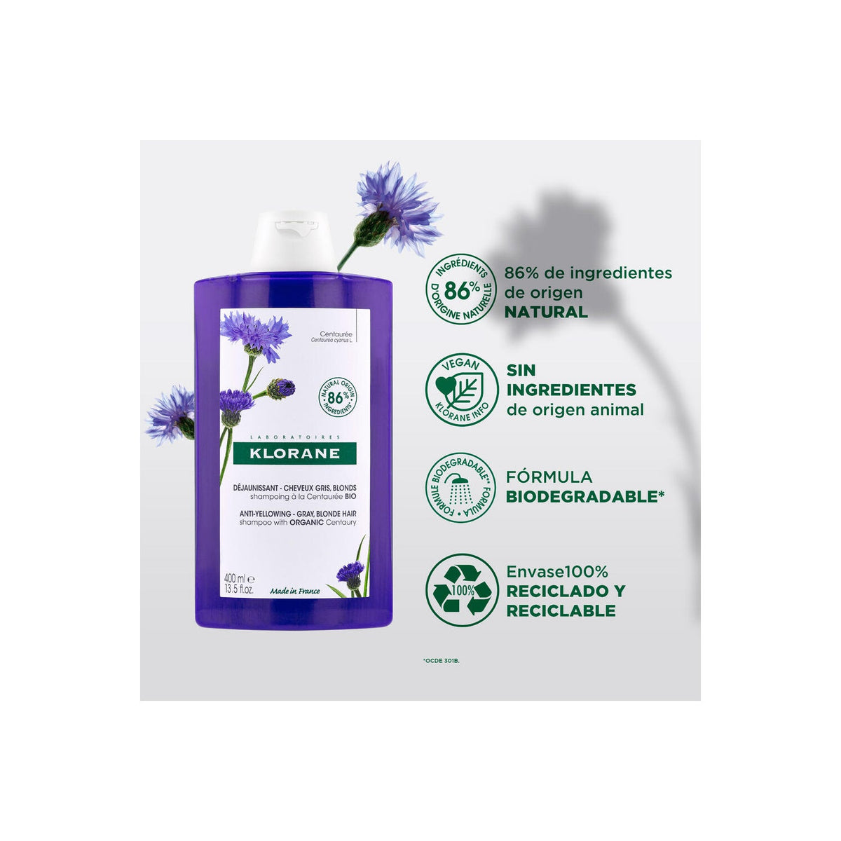 Klorane Champú a la Centaurea BIO 400ml